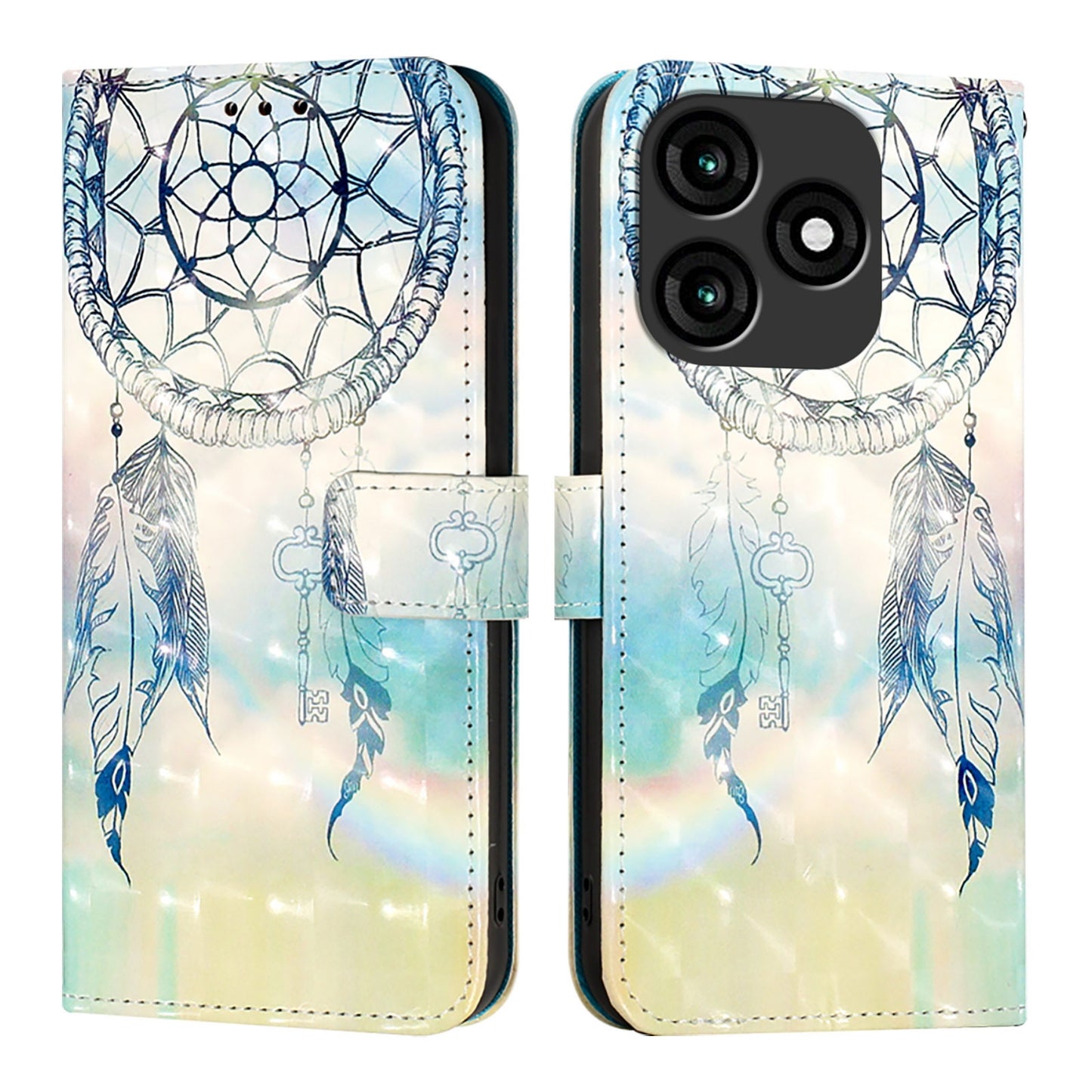 Itel A70 Leather Flip Phone Case with 3D Painted Design, Card Holder, Wallet & Stand Function - Durable Protection & Easy Access