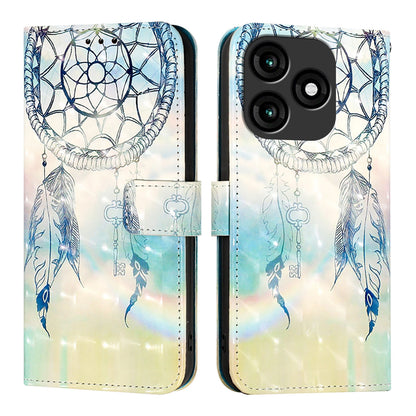 Itel A70 Leather Flip Phone Case with 3D Painted Design, Card Holder, Wallet & Stand Function - Durable Protection & Easy Access