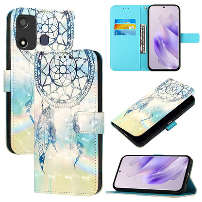 Itel P17 Leather Flip Phone Case with 3D Painted Design, Card Holder, Wallet & Stand Function - Durable Protection & Easy Access