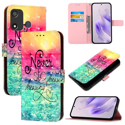 Itel P17 Leather Flip Phone Case with 3D Painted Design, Card Holder, Wallet & Stand Function - Durable Protection & Easy Access