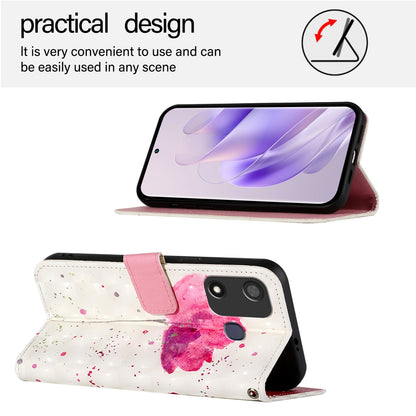 Itel A27 Leather Flip Phone Case with 3D Painted Design, Card Holder, Wallet & Stand Function - Durable Protection & Easy Access