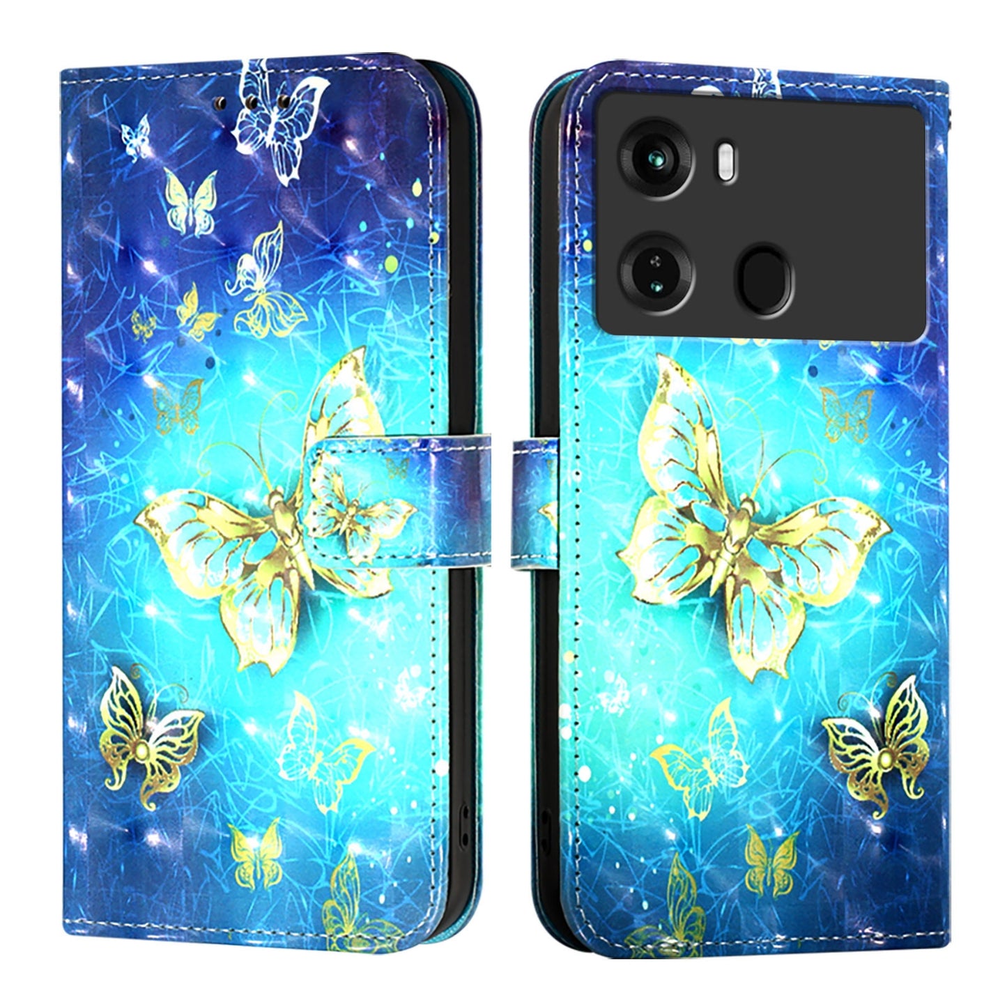 Itel P40 Leather Flip Phone Case with 3D Painted Design, Card Holder, Wallet & Stand Function - Durable Protection & Easy Access