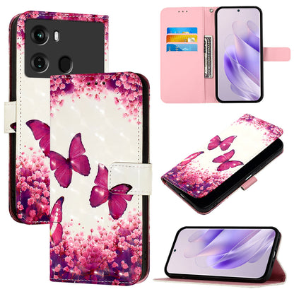 Itel P40 Leather Flip Phone Case with 3D Painted Design, Card Holder, Wallet & Stand Function - Durable Protection & Easy Access