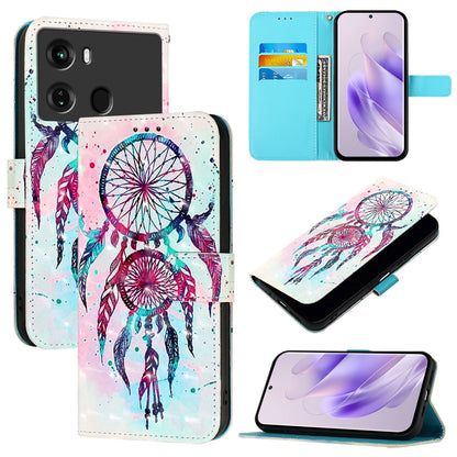 Itel P40 Leather Flip Phone Case with 3D Painted Design, Card Holder, Wallet & Stand Function - Durable Protection & Easy Access