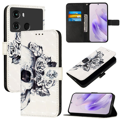 Itel P40 Leather Flip Phone Case with 3D Painted Design, Card Holder, Wallet & Stand Function - Durable Protection & Easy Access
