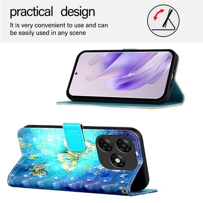 Itel P55 4G Leather Flip Phone Case with 3D Painted Design, Card Holder, Wallet & Stand Function - Durable Protection & Easy Access
