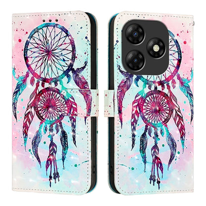 Itel P55 4G Leather Flip Phone Case with 3D Painted Design, Card Holder, Wallet & Stand Function - Durable Protection & Easy Access