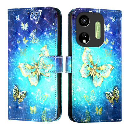 Itel P55 5G Leather Flip Phone Case with 3D Painted Design, Card Holder, Wallet & Stand Function - Durable Protection & Easy Access