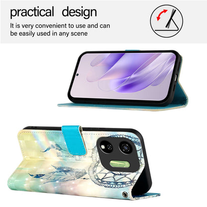 Itel P55 5G Leather Flip Phone Case with 3D Painted Design, Card Holder, Wallet & Stand Function - Durable Protection & Easy Access