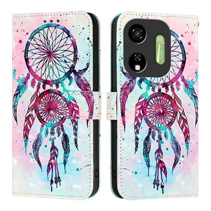 Itel P55 5G Leather Flip Phone Case with 3D Painted Design, Card Holder, Wallet & Stand Function - Durable Protection & Easy Access