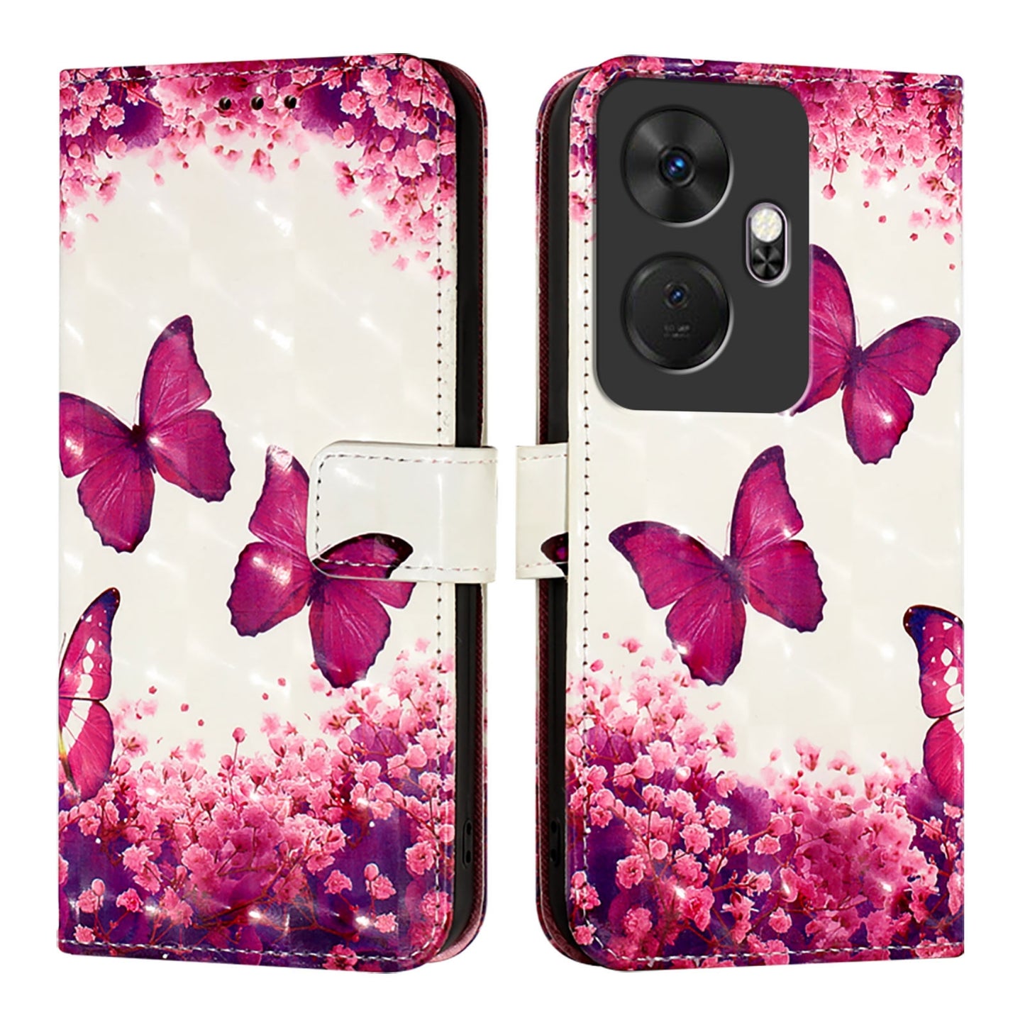 Itel P55+ Leather Flip Phone Case with 3D Painted Design, Card Holder, Wallet & Stand Function - Durable Protection & Easy Access