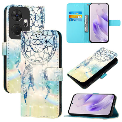 Itel P55+ Leather Flip Phone Case with 3D Painted Design, Card Holder, Wallet & Stand Function - Durable Protection & Easy Access