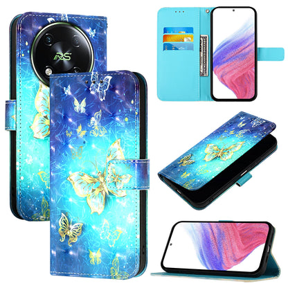 Itel RS4 Leather Flip Phone Case with 3D Painted Design, Card Holder, Wallet & Stand Function - Durable Protection & Easy Access