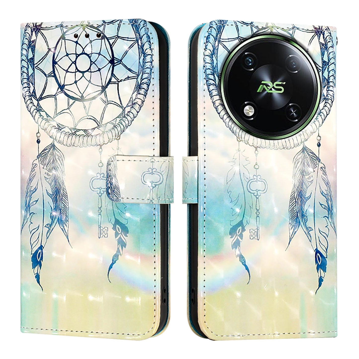 Itel RS4 Leather Flip Phone Case with 3D Painted Design, Card Holder, Wallet & Stand Function - Durable Protection & Easy Access