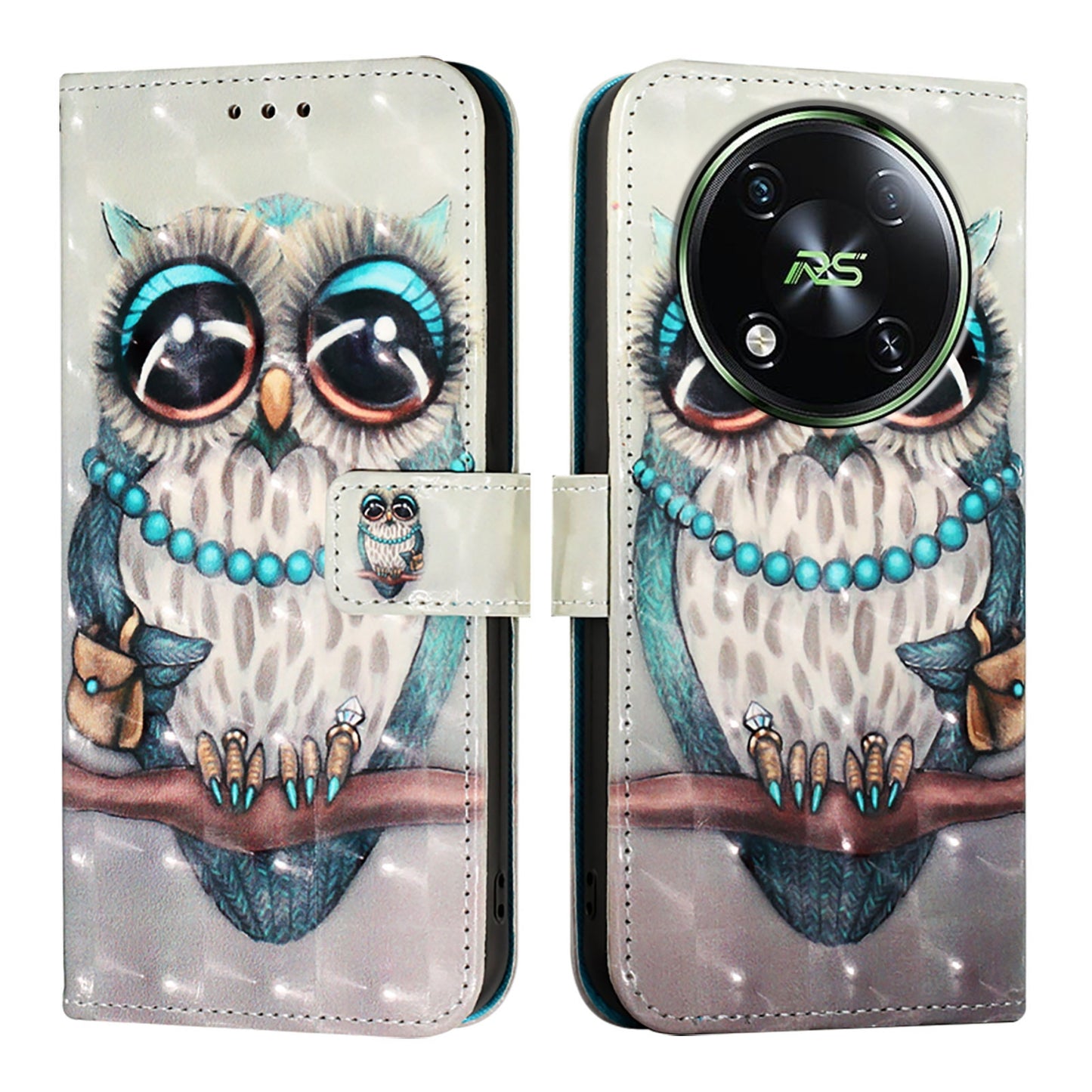 Itel RS4 Leather Flip Phone Case with 3D Painted Design, Card Holder, Wallet & Stand Function - Durable Protection & Easy Access