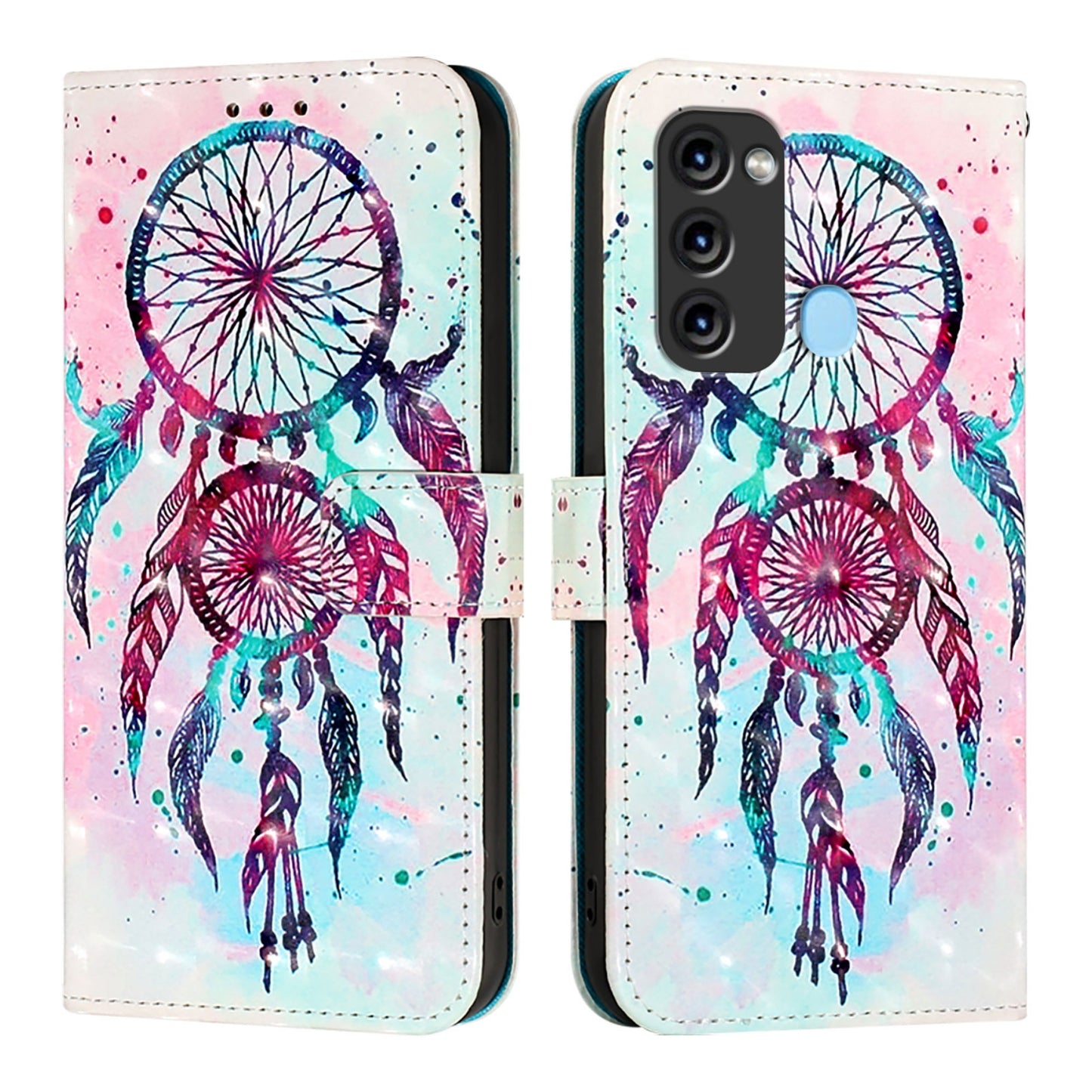 Itel Vision 3 Leather Flip Phone Case with 3D Painted Design, Card Holder, Wallet & Stand Function - Durable Protection & Easy Access