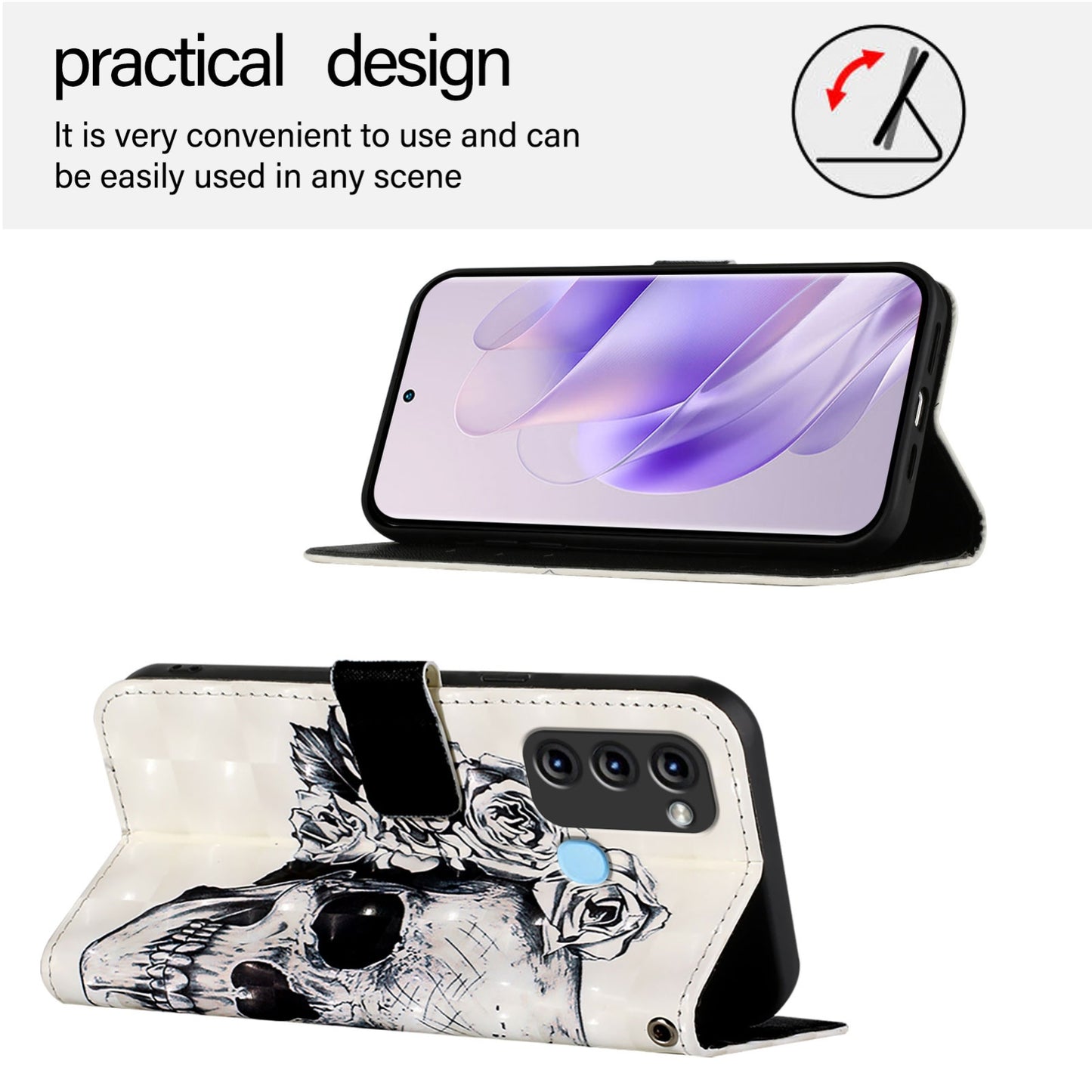 Itel S17 Leather Flip Phone Case with 3D Painted Design, Card Holder, Wallet & Stand Function - Durable Protection & Easy Access