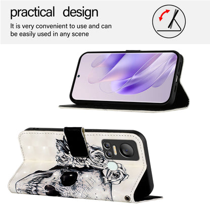 Itel Vision 5 Leather Flip Phone Case with 3D Painted Design, Card Holder, Wallet & Stand Function - Durable Protection & Easy Access