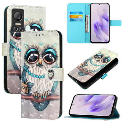 Itel Vision 5 Leather Flip Phone Case with 3D Painted Design, Card Holder, Wallet & Stand Function - Durable Protection & Easy Access