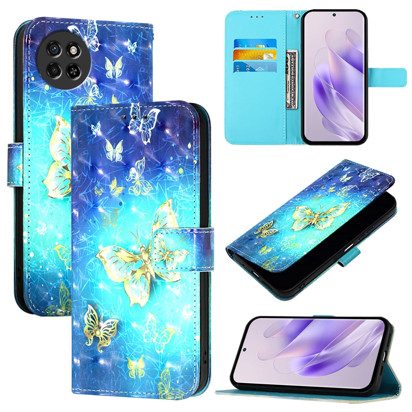 Itel S23 Leather Flip Phone Case with 3D Painted Design, Card Holder, Wallet & Stand Function - Durable Protection & Easy Access