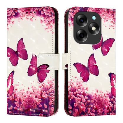 Itel S23+ Leather Flip Phone Case with 3D Painted Design, Card Holder, Wallet & Stand Function - Durable Protection & Easy Access