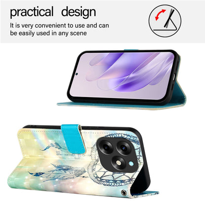 Itel S23+ Leather Flip Phone Case with 3D Painted Design, Card Holder, Wallet & Stand Function - Durable Protection & Easy Access