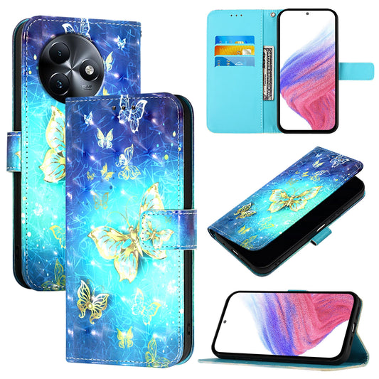 Itel S24 Leather Flip Phone Case with 3D Painted Design, Card Holder, Wallet & Stand Function - Durable Protection & Easy Access