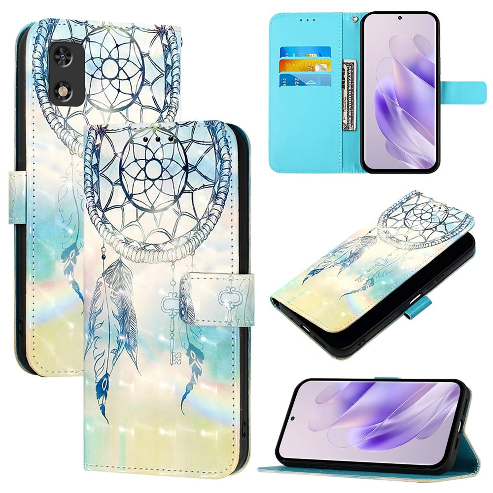 Itel A23 Pro Leather Flip Phone Case with 3D Painted Design, Card Holder, Wallet & Stand Function - Durable Protection & Easy Access
