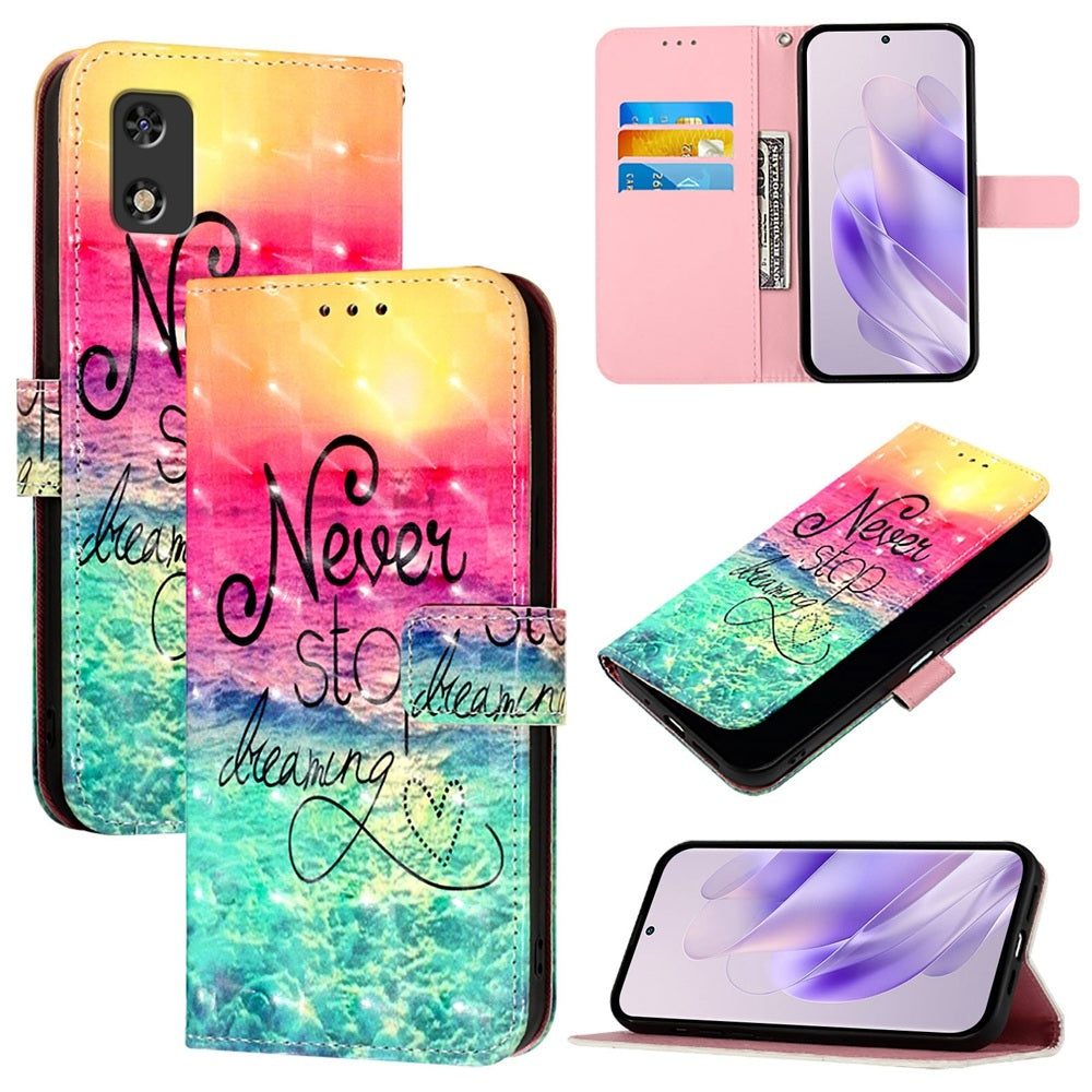 Itel A17 Leather Flip Phone Case with 3D Painted Design, Card Holder, Wallet & Stand Function - Durable Protection & Easy Access