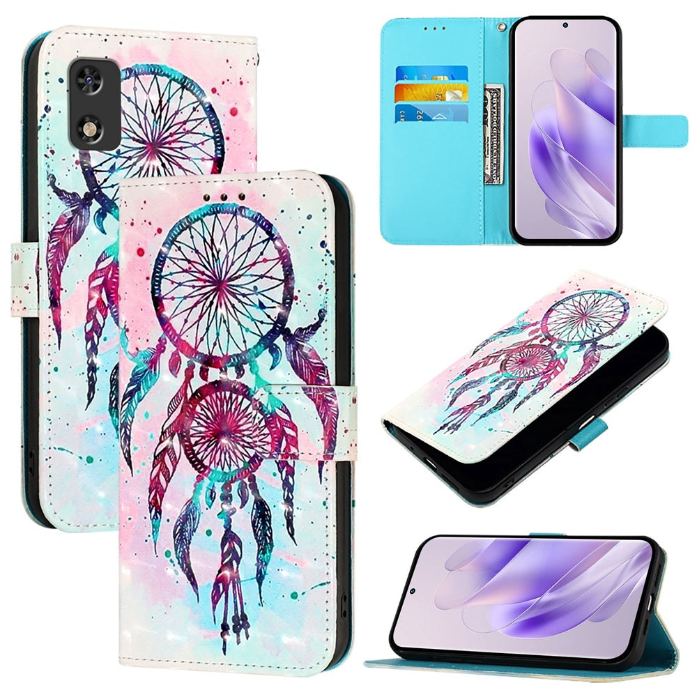 Itel A23 Pro Leather Flip Phone Case with 3D Painted Design, Card Holder, Wallet & Stand Function - Durable Protection & Easy Access