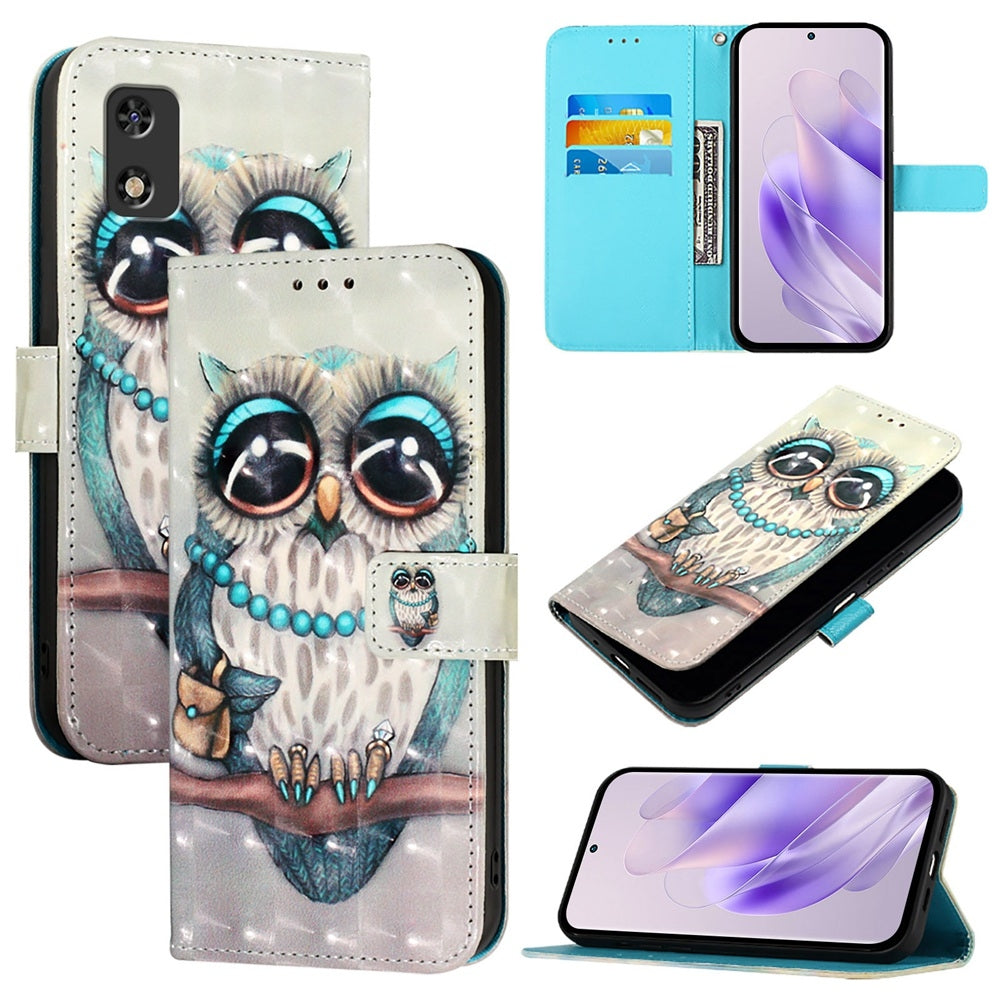 Itel A23 Pro Leather Flip Phone Case with 3D Painted Design, Card Holder, Wallet & Stand Function - Durable Protection & Easy Access