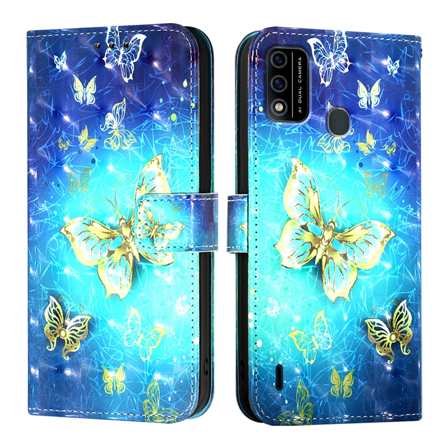 Itel A48 Leather Flip Phone Case with 3D Painted Design, Card Holder, Wallet & Stand Function - Durable Protection & Easy Access