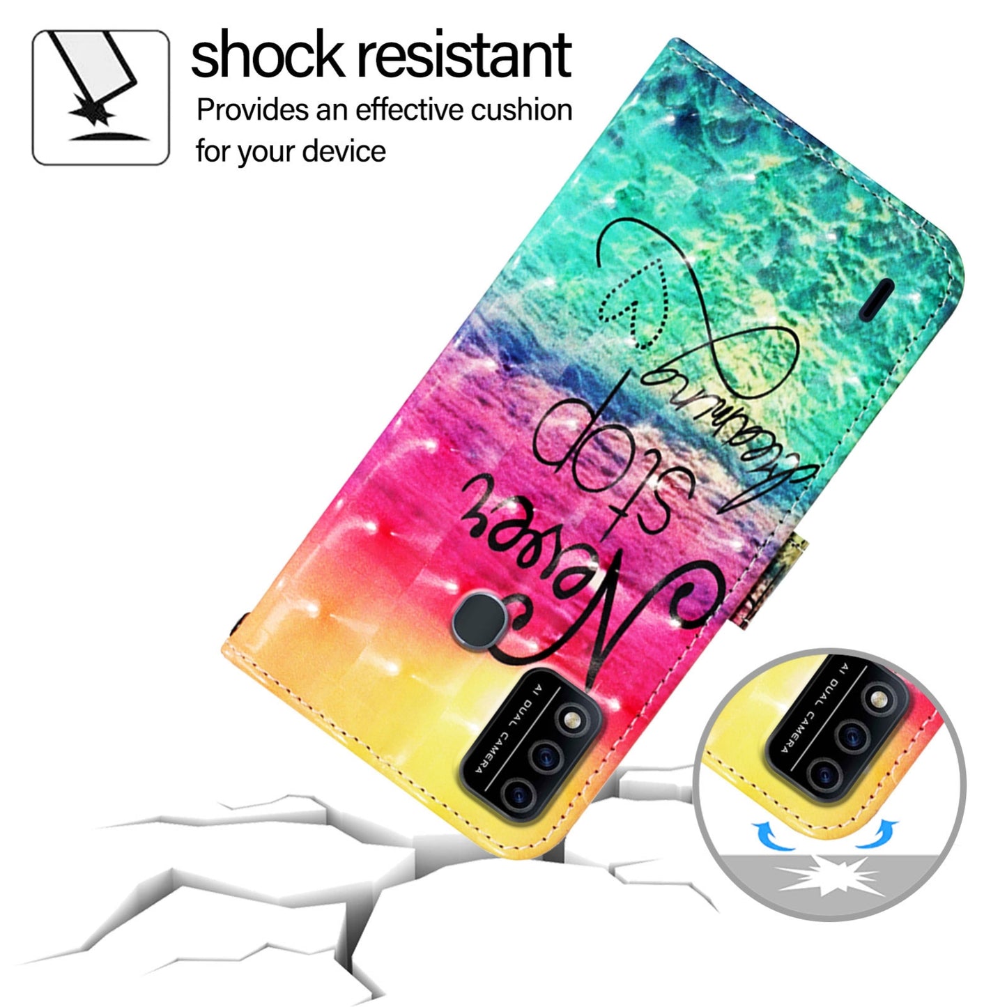 Itel A48 Leather Flip Phone Case with 3D Painted Design, Card Holder, Wallet & Stand Function - Durable Protection & Easy Access