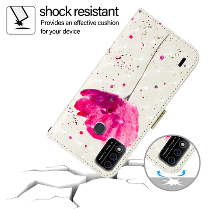 Itel A48 Leather Flip Phone Case with 3D Painted Design, Card Holder, Wallet & Stand Function - Durable Protection & Easy Access