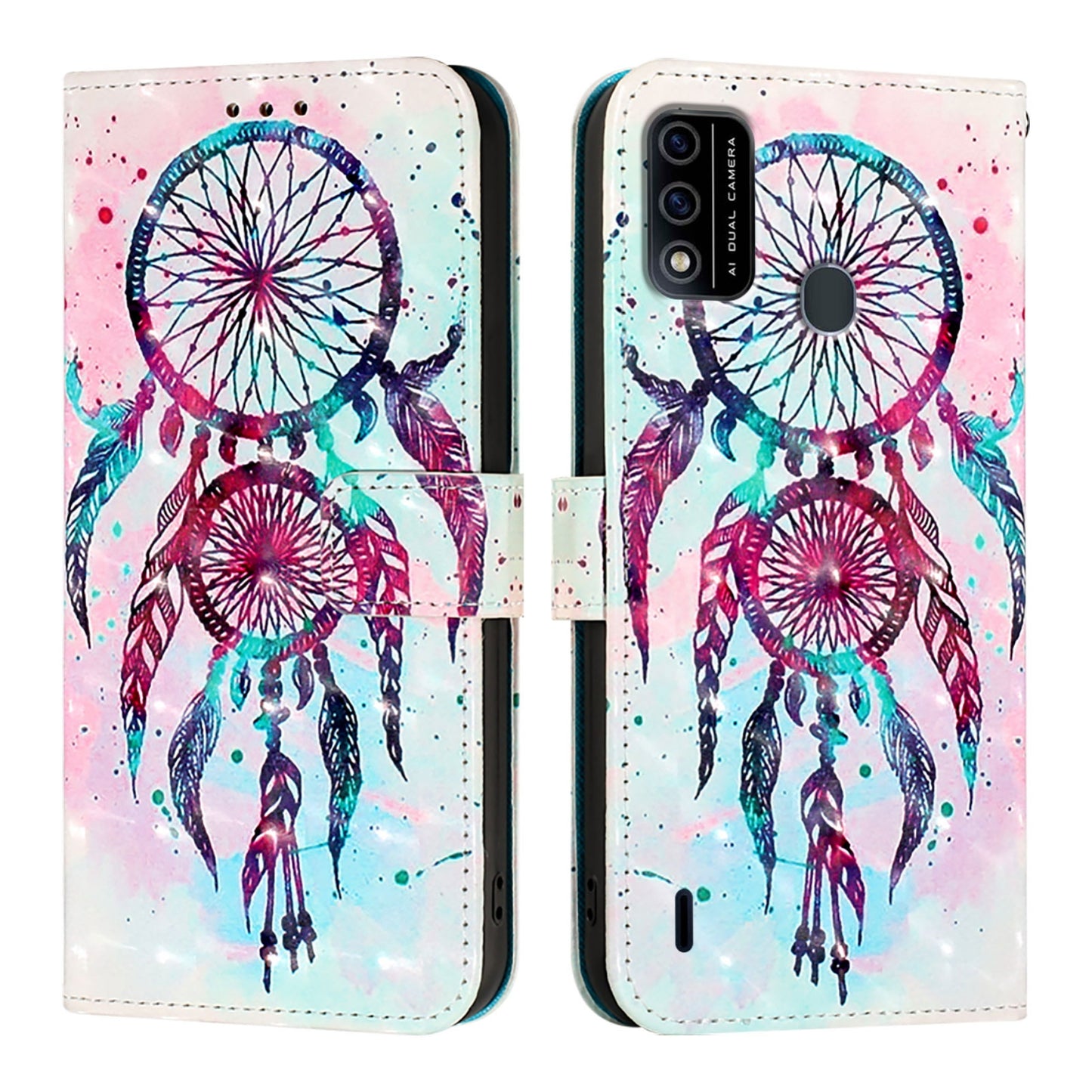 Itel A48 Leather Flip Phone Case with 3D Painted Design, Card Holder, Wallet & Stand Function - Durable Protection & Easy Access