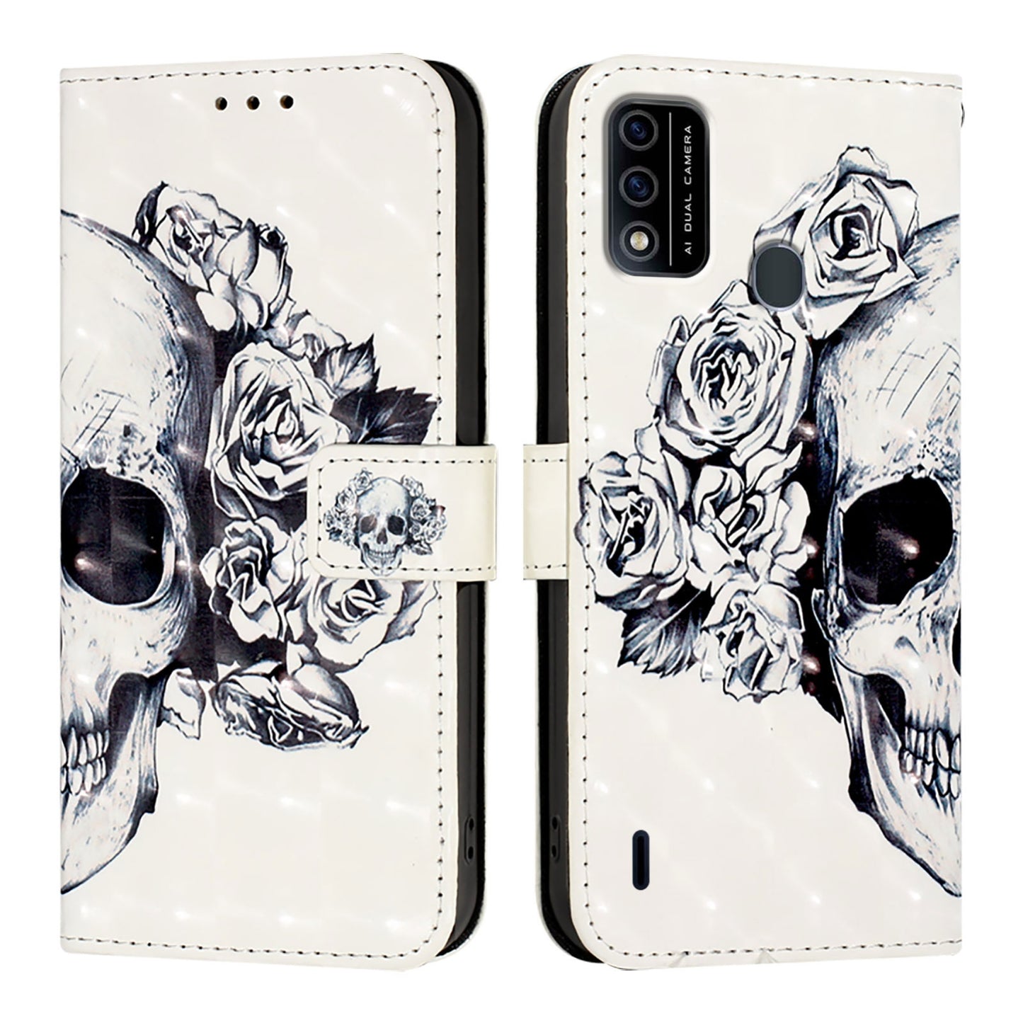 Itel A48 Leather Flip Phone Case with 3D Painted Design, Card Holder, Wallet & Stand Function - Durable Protection & Easy Access