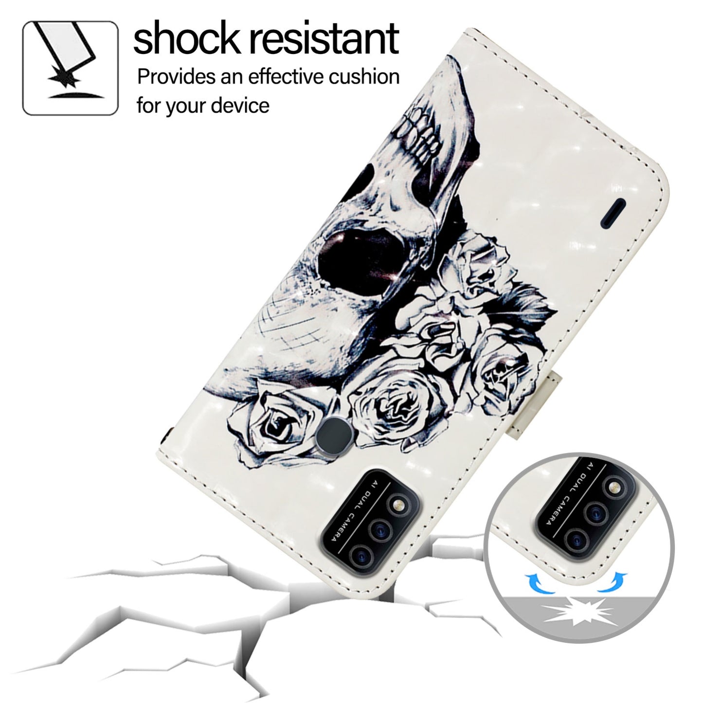 Itel A48 Leather Flip Phone Case with 3D Painted Design, Card Holder, Wallet & Stand Function - Durable Protection & Easy Access