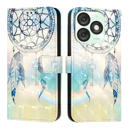 Itel A50 Leather Flip Phone Case with 3D Painted Design, Card Holder, Wallet & Stand Function - Durable Protection & Easy Access