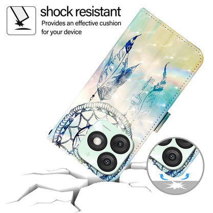 Itel A50 Leather Flip Phone Case with 3D Painted Design, Card Holder, Wallet & Stand Function - Durable Protection & Easy Access