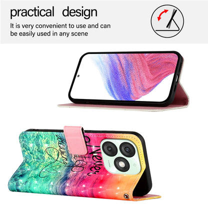 Itel A50 Leather Flip Phone Case with 3D Painted Design, Card Holder, Wallet & Stand Function - Durable Protection & Easy Access