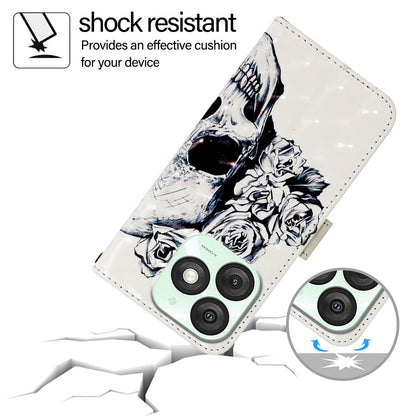 Itel A50 Leather Flip Phone Case with 3D Painted Design, Card Holder, Wallet & Stand Function - Durable Protection & Easy Access