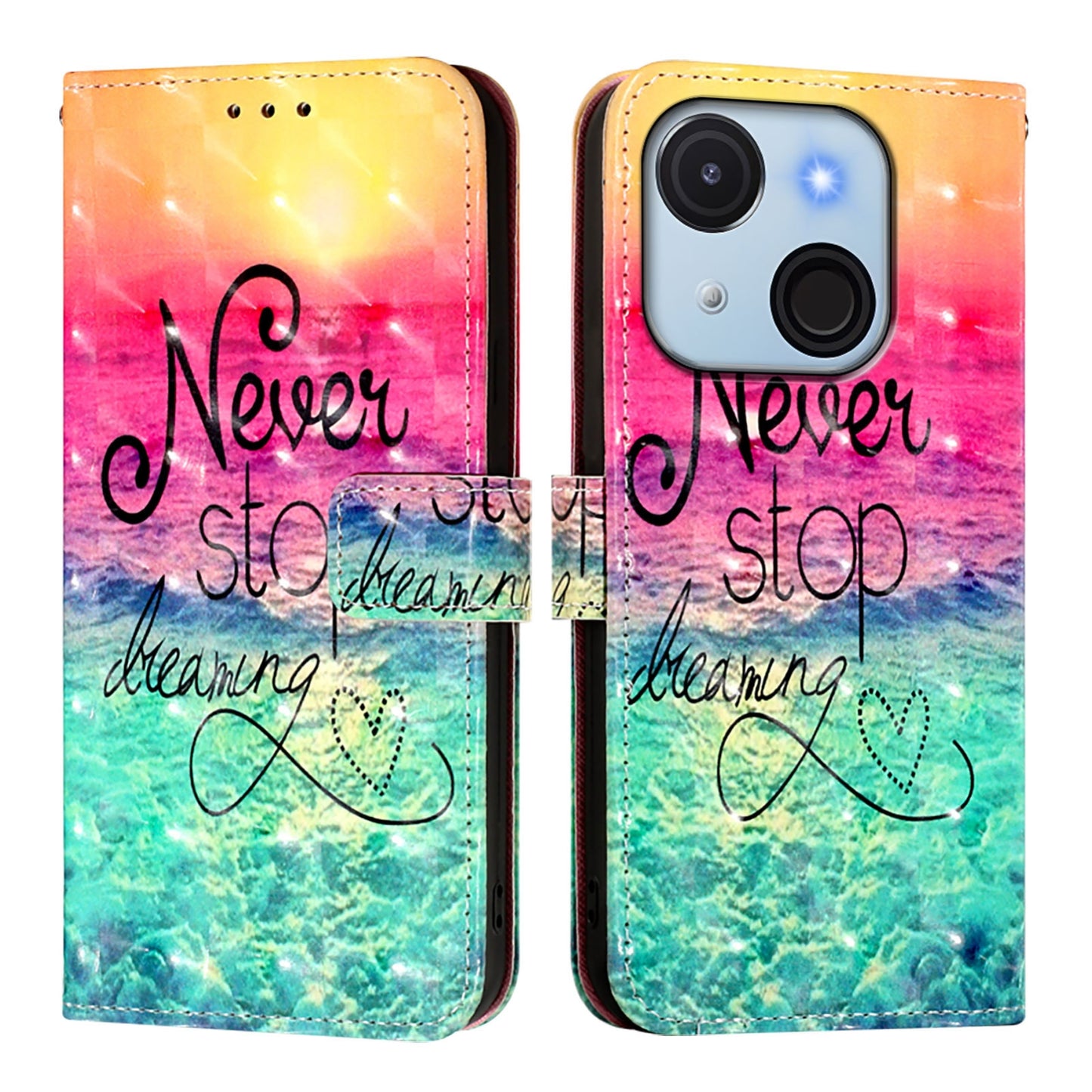 itel A50C Leather Flip Phone Case with 3D Painted Design, Card Holder, Wallet & Stand Function - Durable Protection & Easy Access