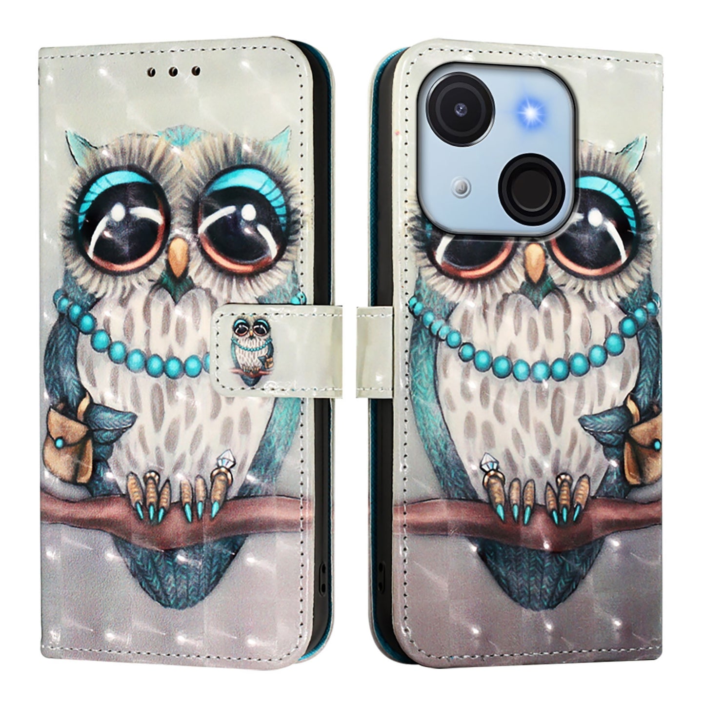 itel A50C Leather Flip Phone Case with 3D Painted Design, Card Holder, Wallet & Stand Function - Durable Protection & Easy Access