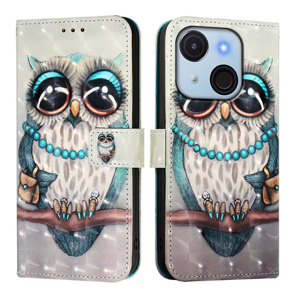 itel A50C Leather Flip Phone Case with 3D Painted Design, Card Holder, Wallet & Stand Function - Durable Protection & Easy Access