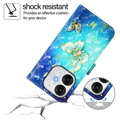 itel A80 4G Leather Flip Phone Case with 3D Painted Design, Card Holder, Wallet & Stand Function - Durable Protection & Easy Access