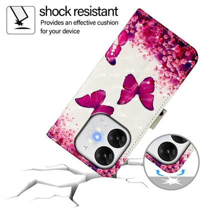 itel A80 4G Leather Flip Phone Case with 3D Painted Design, Card Holder, Wallet & Stand Function - Durable Protection & Easy Access