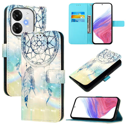 itel A80 4G Leather Flip Phone Case with 3D Painted Design, Card Holder, Wallet & Stand Function - Durable Protection & Easy Access