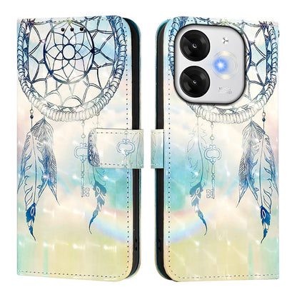 itel A80 4G Leather Flip Phone Case with 3D Painted Design, Card Holder, Wallet & Stand Function - Durable Protection & Easy Access