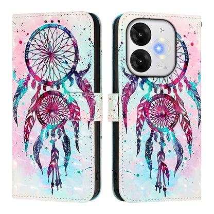 itel A80 4G Leather Flip Phone Case with 3D Painted Design, Card Holder, Wallet & Stand Function - Durable Protection & Easy Access