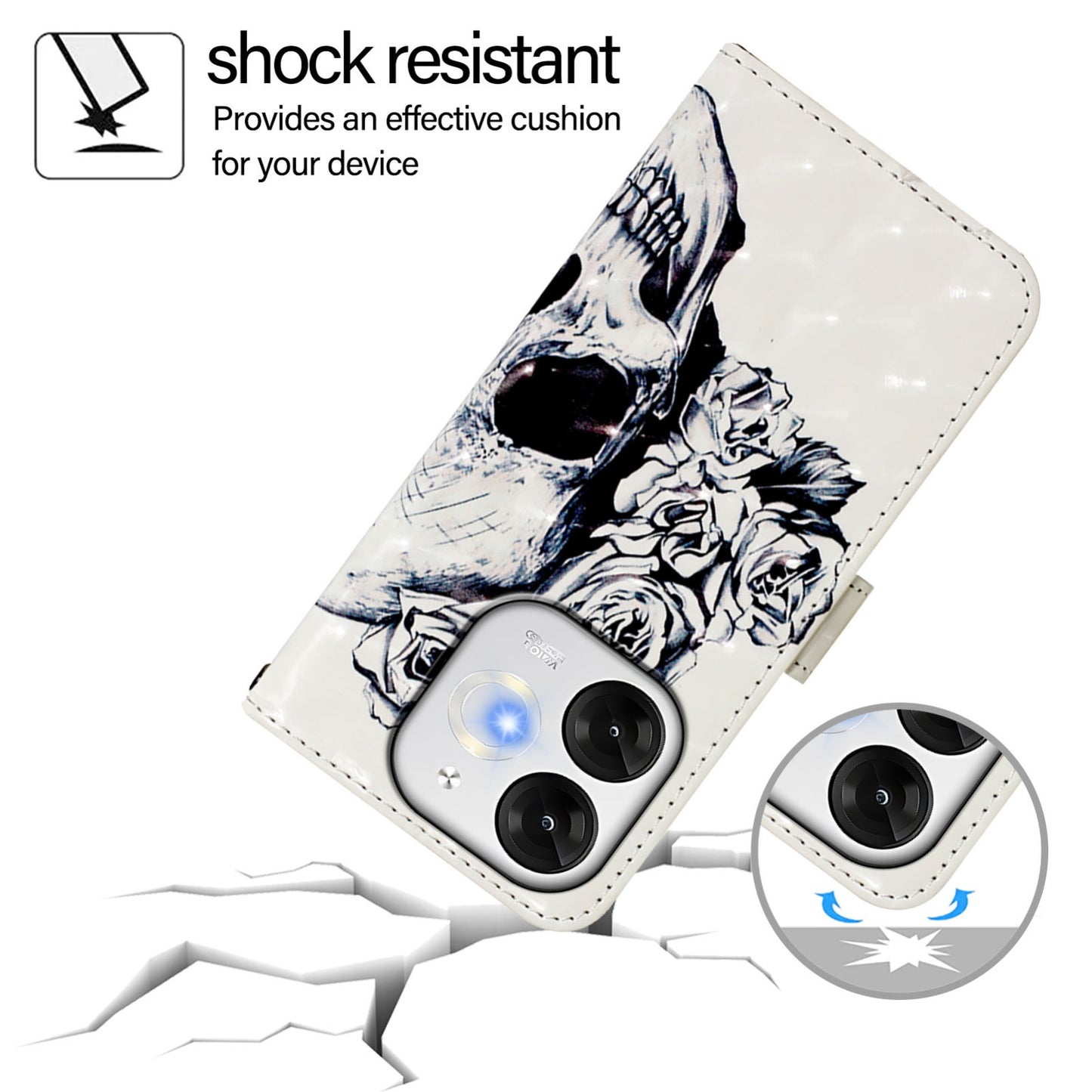 itel A80 4G Leather Flip Phone Case with 3D Painted Design, Card Holder, Wallet & Stand Function - Durable Protection & Easy Access